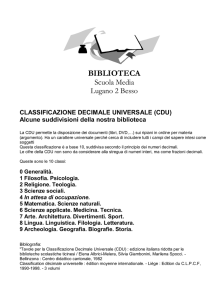Alcune suddivisioni della nostra biblioteca