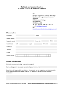 Richiesta per la determinazione di insetti ed acari di interesse