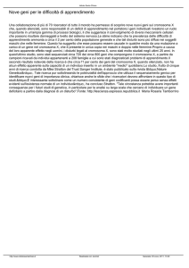 Nove geni per le difficoltà di apprendimento
