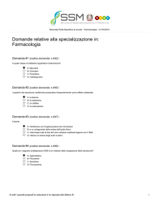 Farmacologia - Scuole di Specializzazione in Medicina