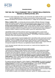 TEST DEL PSA “GOLD STANDARD” PER IL TUMORE DELLA