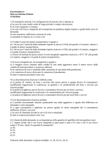 Esercitazione 6 Dott.ssa Sabrina Pedrini 27/04/2016