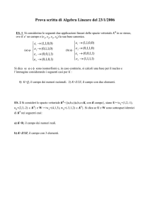 Prova scritta di Algebra Lineare del 23/1/2006