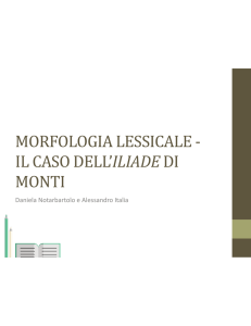 morfologia lessicale - il caso dell`iliadedi monti