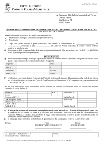 CITTA` DI TORINO CORPO DI POLIZIA MUNICIPALE