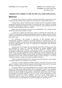 MISURE CON CAMERA UV DEL PLUME VULCANICO DELL`ETNA