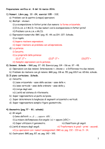 1 Preparazione verifica nr. 8 del 16 marzo 2016. 1) Numeri. Libro