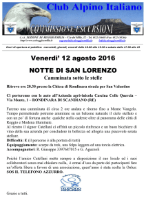 Venerdi` 12 agosto 2016 NOTTE DI SAN LORENZO