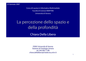 La percezione dello spazio e della profondità