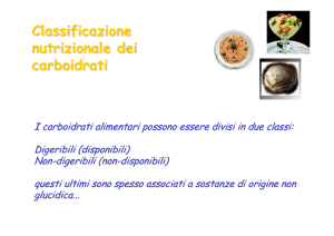 Classificazione nutrizionale dei carboidrati