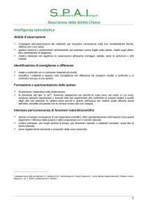 Descrizione delle Abilità Chiave Intelligenza naturalistica