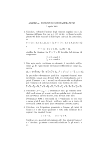 ALGEBRA - ESERCIZI DI AUTOVALUTAZIONE 7 aprile 2005 1
