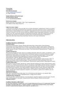 programma farmacologia generale farmacologia speciale