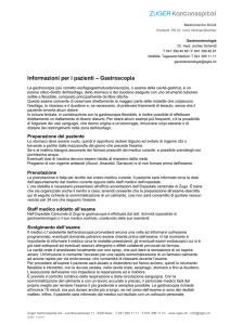 Informazioni per i pazienti – Gastroscopia