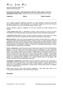 Protocollo informativo sull`asportazione dell`utero dalla vagina con