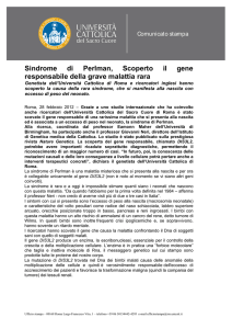 Sindrome di Perlman, Scoperto il gene responsabile della grave