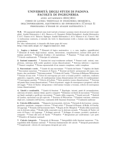 universit`a degli studi di padova facolt`a di - Docenti