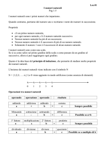 Lez.01 I numeri naturali Pag 1-5 I numeri naturali sono i