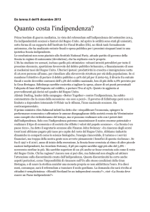 Quanto costa l`indipendenza?