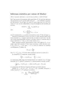 Inferenza statistica per catene di Markov
