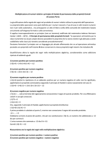 Moltiplicazione di numeri relativi e principio di Hankel di