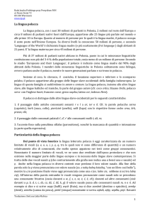 La lingua polacca Particolarità della lingua polacca