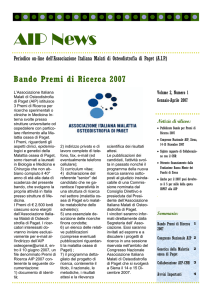 Scarica la newsletter - Associazione Italiana Malati Osteodistrofia di