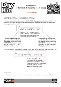 ( Cenni di chimica/fisica di base ) Capitolo 1° Trasmittanza