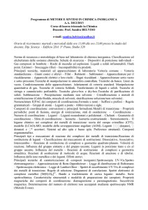 Metodi e Sintesi in Chimica Inorganica