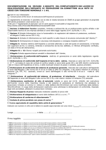Fine lavori di realizzazione dell`impianto di produzione da