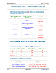 FORMAZIONE DEL SIMPLE PAST TENSE (VERBI REGOLARI