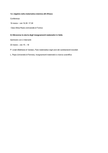 1) L`algebra nella matematica islamica (IX