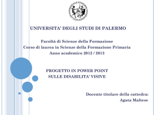 La vista - Materiale Scienze della Formazione Primaria