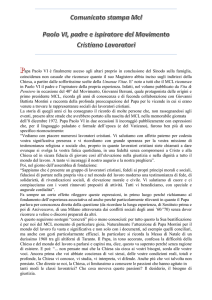 Paolo VI padre ed ispiratore del MCL