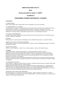 CLASSE III A PROGRAMMA D`ESAME DI MATEMATICA E SCIE