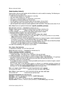 1 Modal Auxiliary Verbs