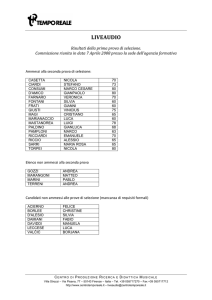 Risultato I fase di selezione