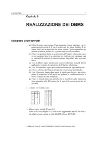 REALIZZAZIONE DEI DBMS - Fondamenti di Basi di Dati