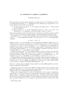 Varietà algebriche - Dipartimento di Matematica