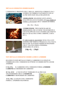 METALLO+OSSIGENO=OSSIDO BASICO L`OSSIGENO E