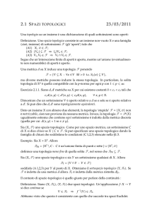 2.1 SPAZI TOPOLOGICI
