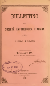 Bollettino della Società entomologica italiana