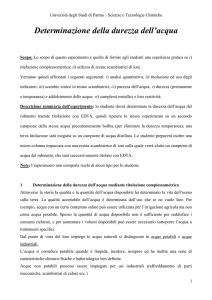Determinazione della durezza dell`acqua