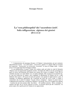 La `vera philosophia` dei `sacerdotes iuris`: Sulla raffigurazione