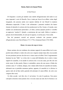 Hume, Kant e la Causa Prima