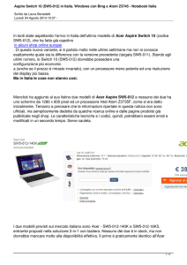 Aspire Switch 10 (SW5-012) in Italia. Windows con