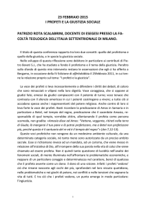 I profeti e la giustizia sociale