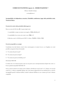 Probabilita di negazione, unione ed intersezione di eventi. Leggi di