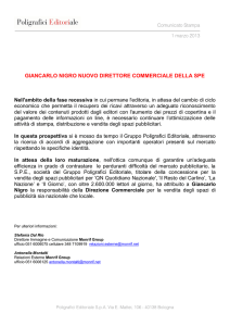 GIANCARLO NIGRO NUOVO DIRETTORE