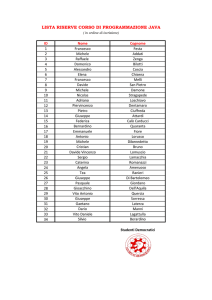 lista riserve corso di programmazione java